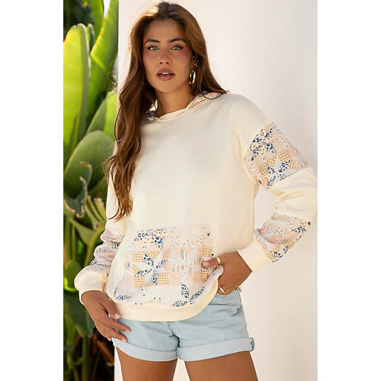 new!Threaded Pear Women's Dakota Geo Pattern Patchwork Hoodie | JCPenney