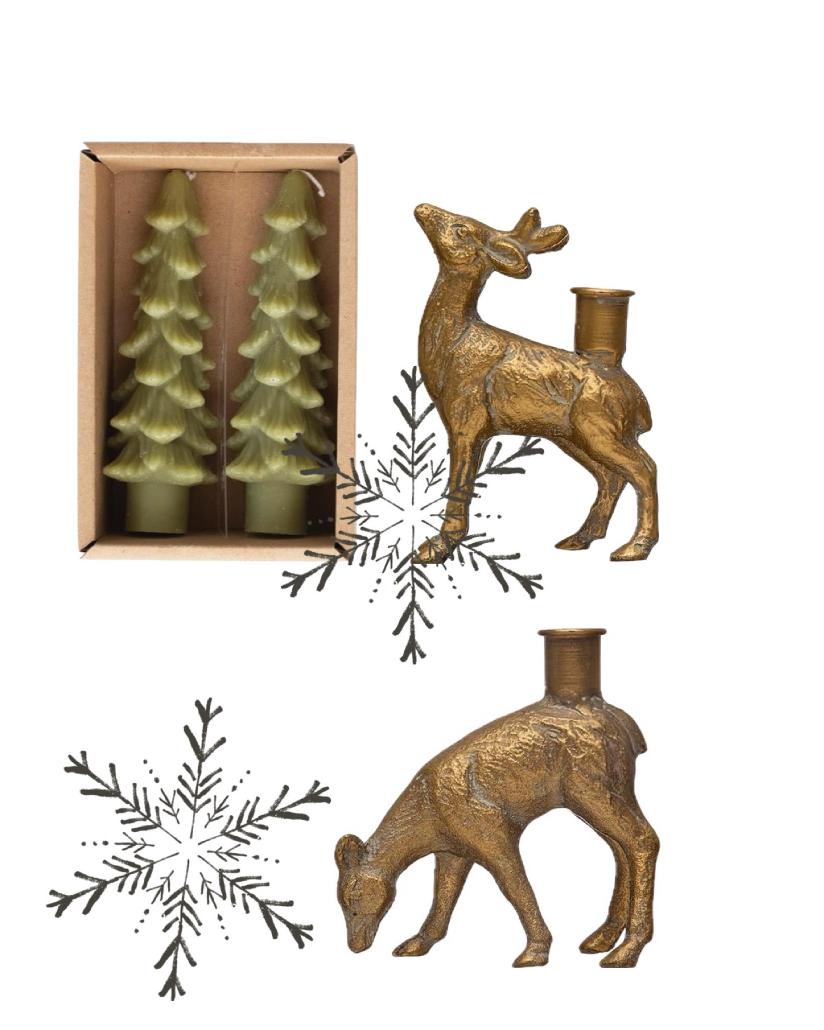 These brass colored candle holders are so pretty and heavy. 🦌❄️🦌

#LTKHoliday #LTKhome #LTKSeasonal