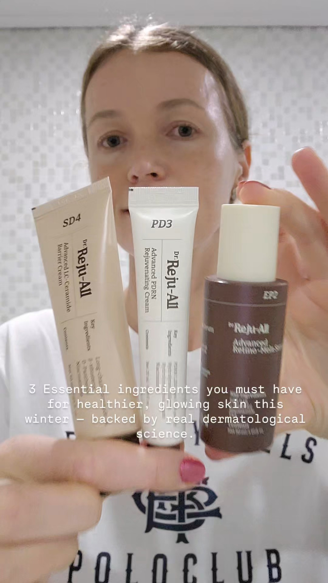 3 essential ingredients your skin needs this winter — backed by real dermatological science.This winter, glowing skin isn’t about “more hydration.”It’s about using three clinically proven ingredients that support renewal, repair, and long-term barrier strength.In Korea, many are shifting from mainstream beauty stores to K-pharmacy skincare — professional formulas created by pharmacists and dermatologists.Here are the 3 ingredients that truly transform winter skin:Step 1 — Dr.Reju-All Advanced Retino-Mela SerumNext-generation retinoid using HPR — ideal even for beginners.Why HPR?• 30× more stable than retinol/retinal.• Binds directly to retinoid receptors for faster results.• Smooths texture & fine lines with minimal irritation.If you’re scared to start retinoids in winter — this is the safest option.Step 2 — Dr.Reju-All Advanced PDRN Rejuvenating CreamA regeneration technology used in Korean clinics.Why 1,200 ppm matters:• Clinically optimal concentration for repair without irritation.• PDRN (99% pure salmon DNA) boosts collagen, elasticity, and calms inflammation.• Too little = weak results. Too much = sensitivity.1,200 ppm is the scientifically confirmed sweet spot.Step 3 — Dr.Reju-All Advanced LC-Ceramide Barrier CreamYour non-negotiable winter essential.Why long-chain ceramides?• Closest to skin’s natural lipids.• Rebuild the barrier & reduce TEWL (moisture loss).• Seal in all previous actives.Plus: β-Sitosterol (soothing), Panthenol (hydration), Niacinamide (brightness & texture).The perfect “winter cocoon” for your skin.In 7 days you’ll see:✔ healthier skin✔ deep hydration✔ a calmer complexion✔ noticeably more radianceThat’s the power of K-pharmacy skincare — science-driven, clinically inspired, and truly effective.To learn more about new skincare products for 40+, subscribe to my channel.

#LTKOver40 #LTKselfcare #LTKBeauty