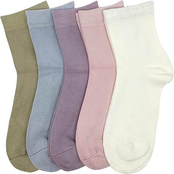 Women Ankle Socks Bamboo Crew Thin Ankle Height Boot Lightweight Color in Socks Anti Odor Soft Br... | Amazon (US)