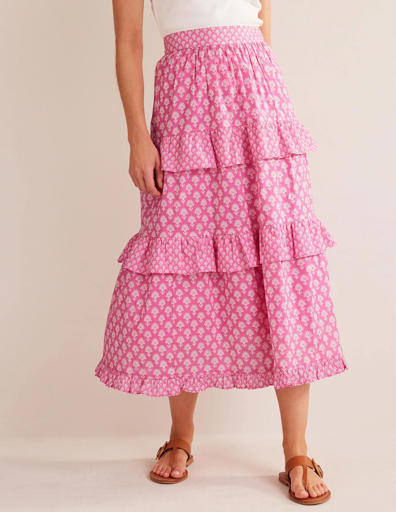 Tiered Cotton Maxi Skirt | Boden (US)