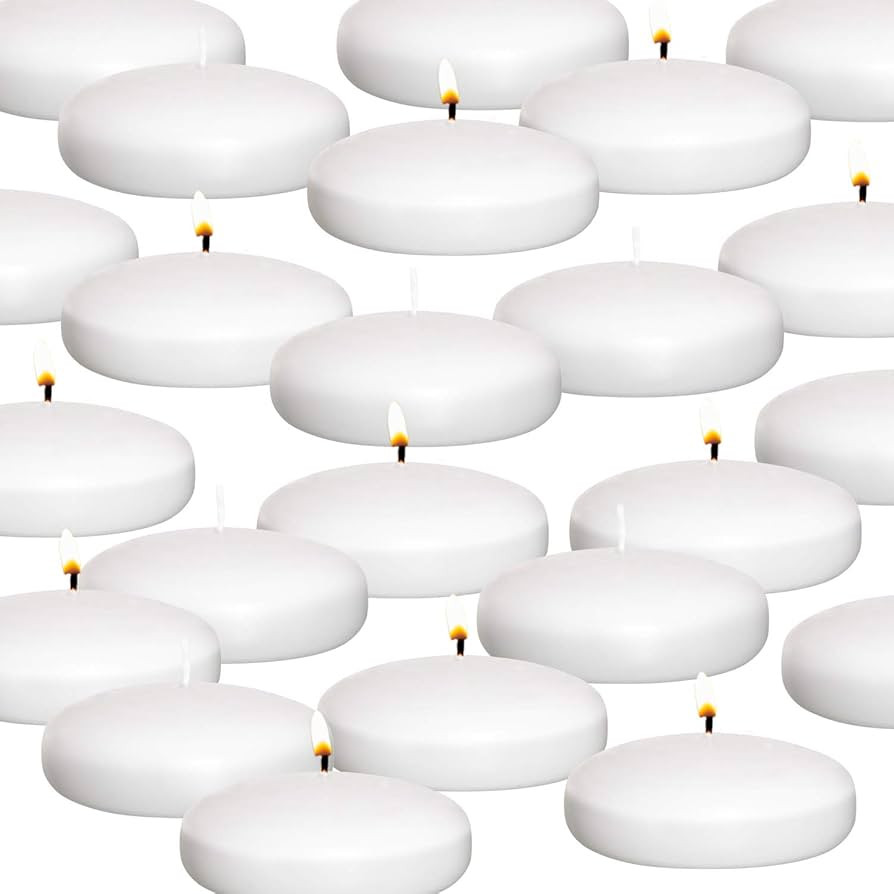 Royal Imports White Floating Candles 3" - Made in USA Pack of 12 Unscented Dripless Wax Discs - 1... | Amazon (US)