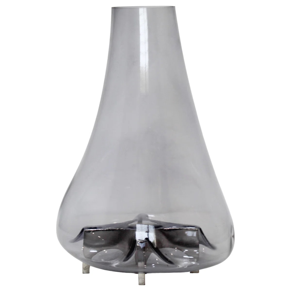 Glass Vase with Aluminum Base and Modern Sculptural Design | Wayfair North America