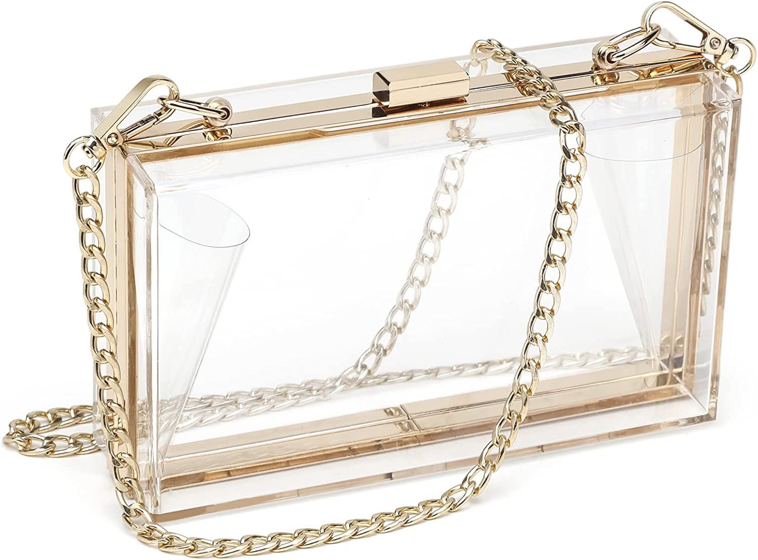 SharPlus Women Cute Clear Purse Acrylic Box Clutch Handbag, Transparent Crossbody Evening Bag Sta... | Amazon (US)