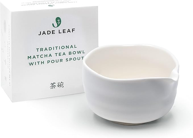 Jade Leaf Matcha Traditional Porcelain Tea Bowl with Pour Spout - Hand Made Porcelain with White ... | Amazon (US)