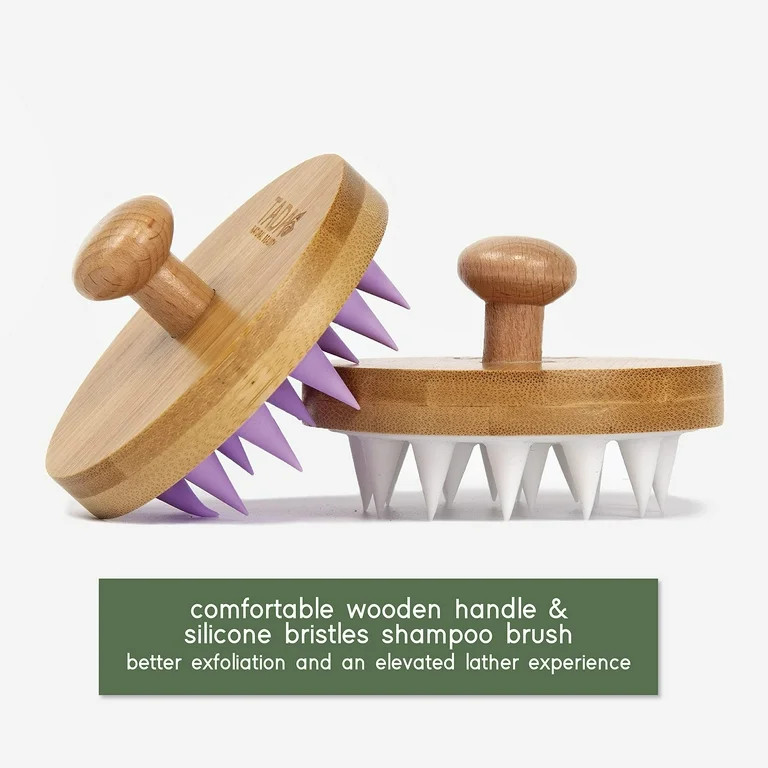 TADA Beauty - Scalp Massager Hair Shampoo Brush Shower Soft Silicone Scalp Scrubber - Lavender | Walmart (US)