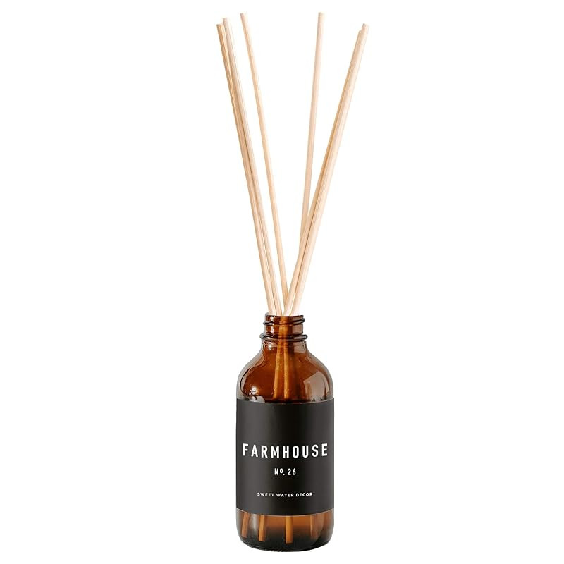 Sweet Water Decor Farmhouse Amber Reed Diffuser Set | Apple, Orange, Pumpkin, Fall Scented Reed D... | Amazon (US)
