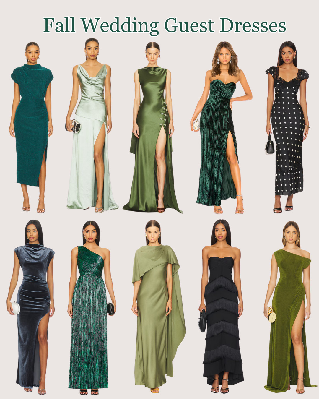 Fall wedding season is here and green is the standout guest‑dress shade! 💚  💚 From rich forest to soft sage, these green formal dresses bring sophisticated colour and seasonal charm. #WeddingGuestStyle #GreenDresses #FallWeddingFashion #LTKWedding  

 #LTKcanada