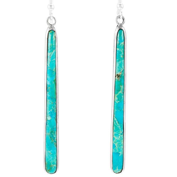 Turquoise Drop Earrings Sterling Silver E1250W-C75 | TURQUOISE NETWORK