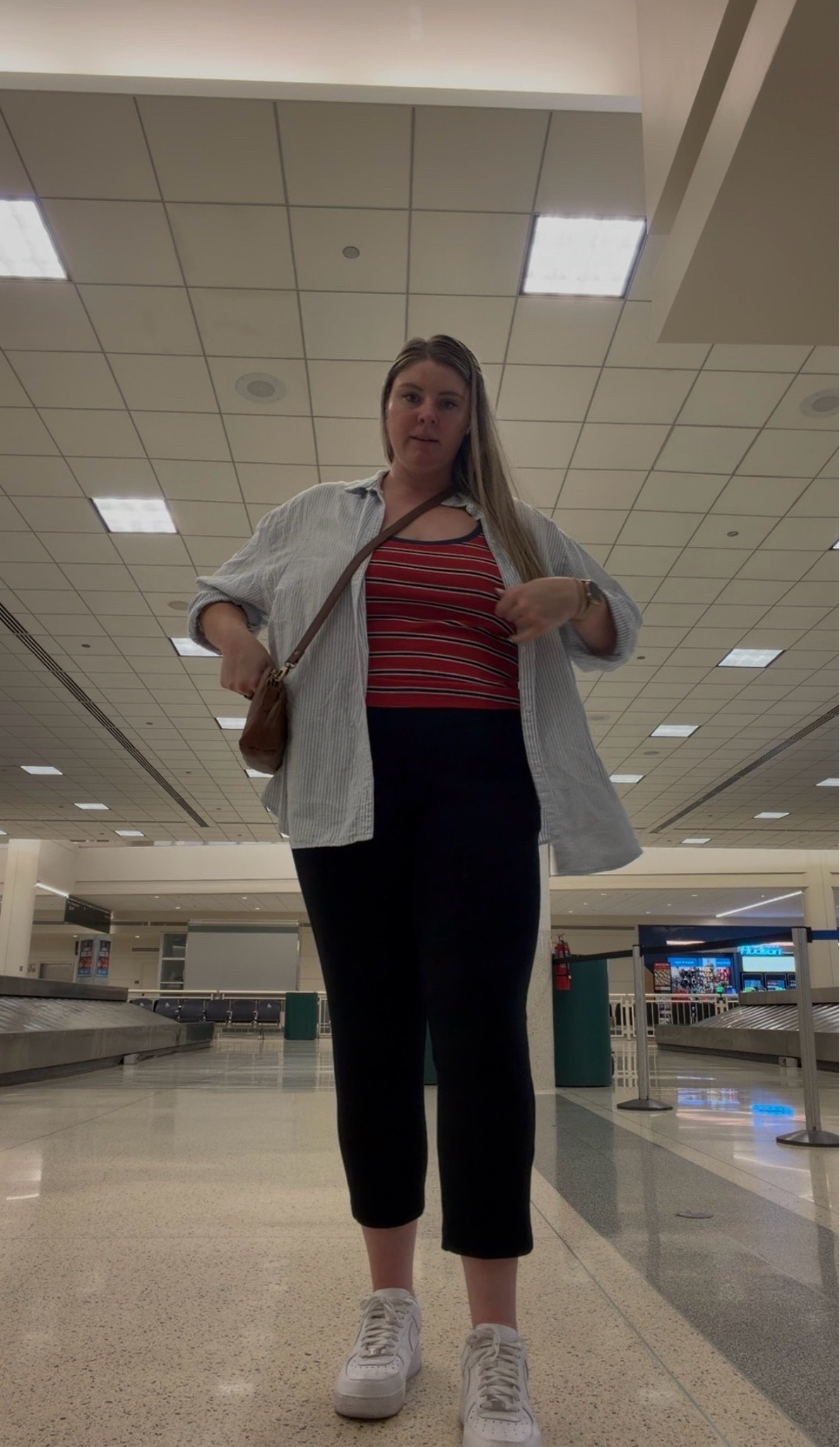 My airport outfit! The stretchiest, most comfortable pants (with pockets), a braless tank and a layering, oversized button down. Perfection. 🤌🏻

travel fit, travel outfit, plus size fashion, mid size fashion, affordable fashion

#LTKPlusSize #LTKMidsize #LTKTravel