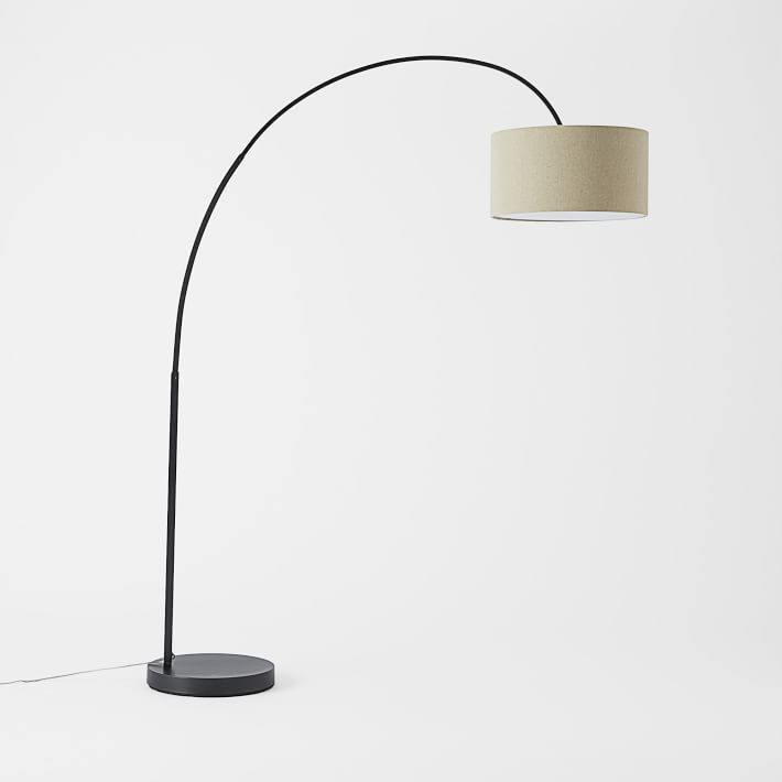 Overarching Linen Shade Floor Lamp (79") | West Elm (US)