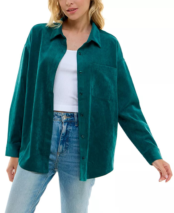 Juniors' Corduroy Shacket | Macy's