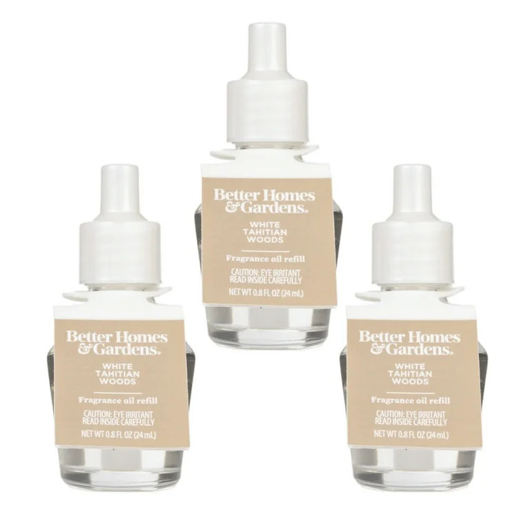 White Tahitian Woods Fragrance Oil Refill, Better Homes & Gardens, 24 ml, 3-Pack | Walmart (US)