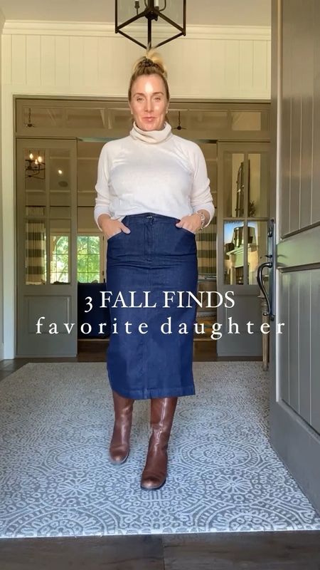 Our favorite Fall picks from Favorite Daughter 🙌🏼  The jean skirt is majorly trending this season. We like it with boots and a sweater or a heel and a sleek top for a date night! And the waxed wide leg jeans will take you to any happy hour, date night or holiday party. All pieces are tts. 





Fall outfit


#LTKFind #LTKover40 #LTKstyletip