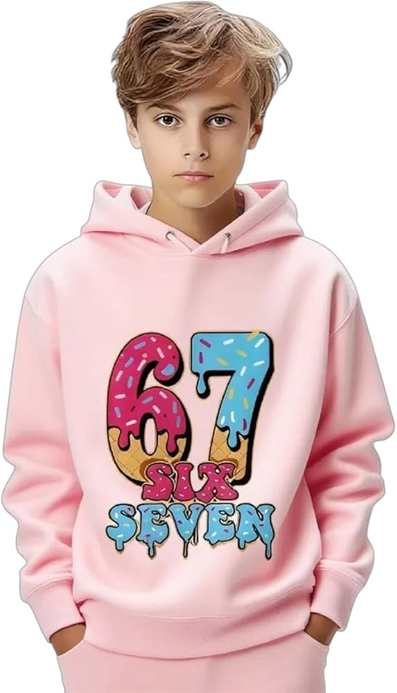 Kids 67 Hoodie - Funny Fashion Ice Cream Graphic Long Sleeve Sweatshirt 2025 | Amazon (US)