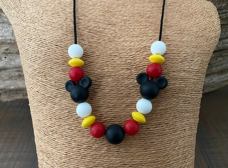 CHILD MICKEY SILICONE Necklace Mickey Child Necklace Nursing - Etsy | Etsy (US)