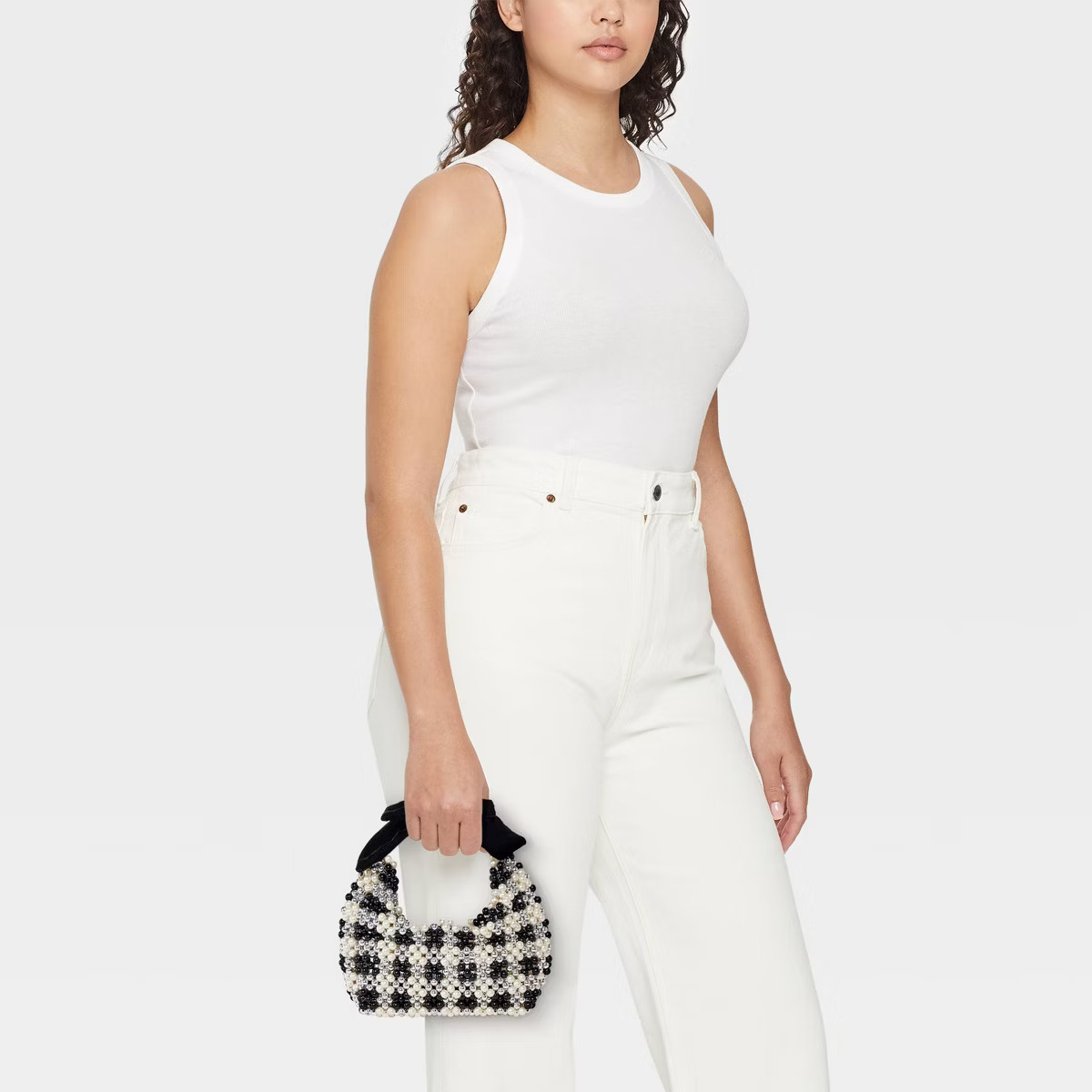 Beaded Checkered Bow Shoulder Bag - A New Day™ | Target