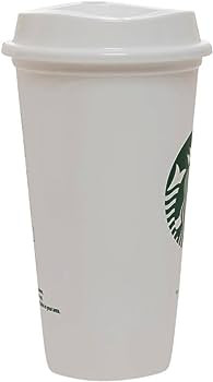 Starbucks White Reusable Plastic Travel Mug/Cup/Tumbler Grande Medium, 16oz 473ml | Amazon (US)