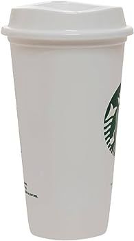 Starbucks White Reusable Plastic Travel Mug/Cup/Tumbler Grande Medium, 16oz 473ml | Amazon (US)