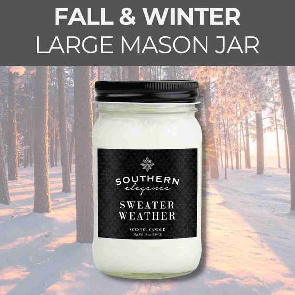Fall & Winter Scents: Large Mason Jar Candle | Southern Elegance Candle Company
