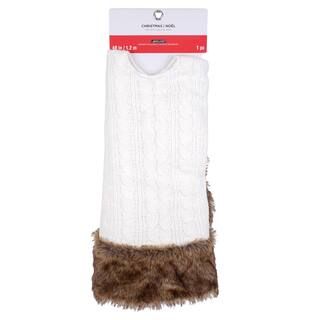 Ivory Cable Knit Tree Skirt with Brown Fur by Ashland® | Michaels Stores