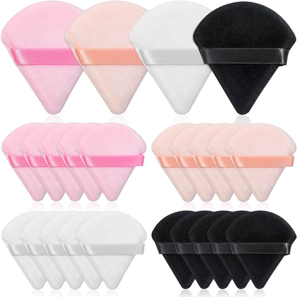 20pcs Triangle Powder Puff, Setting Powder Puff for Make Up, Face Puff Pads for Loose Powder and ... | Amazon (US)