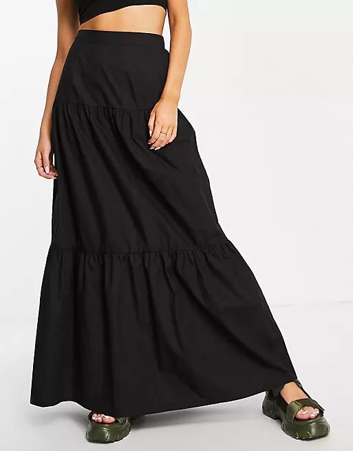 Lola May tiered maxi skirt co-ord in black | ASOS (Global)