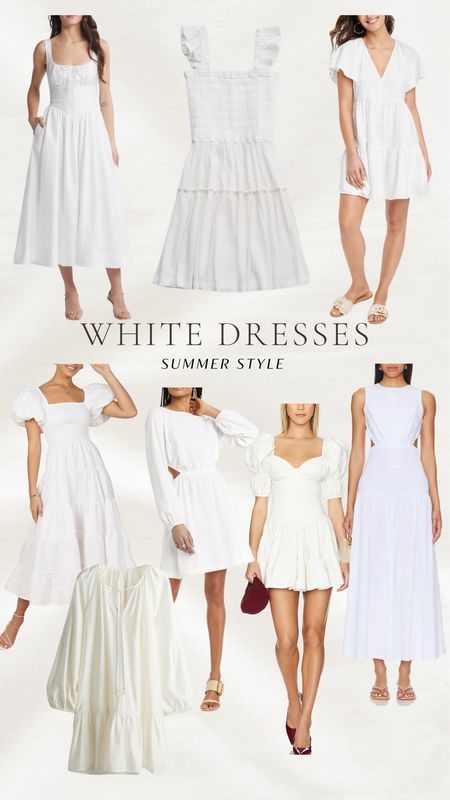 Rounded up some white dresses for summer parties and graduation outfit ideas! 

White dresses, summer style, puff sleeve dress, revolve, summer style, 

#LTKstyletip #LTKSeasonal
