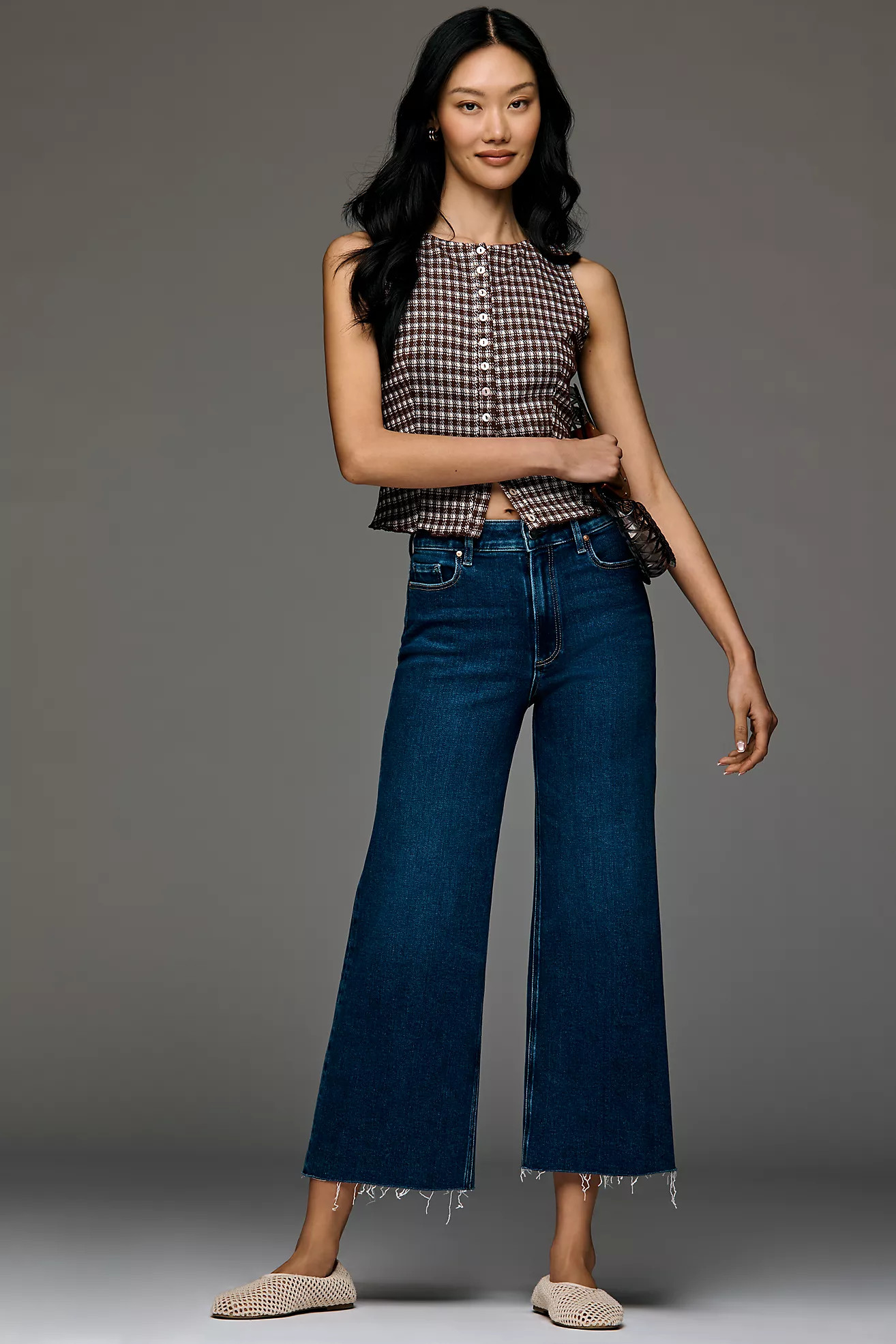 PAIGE Anessa High-Rise Crop Wide-Leg Jeans | Anthropologie (US)