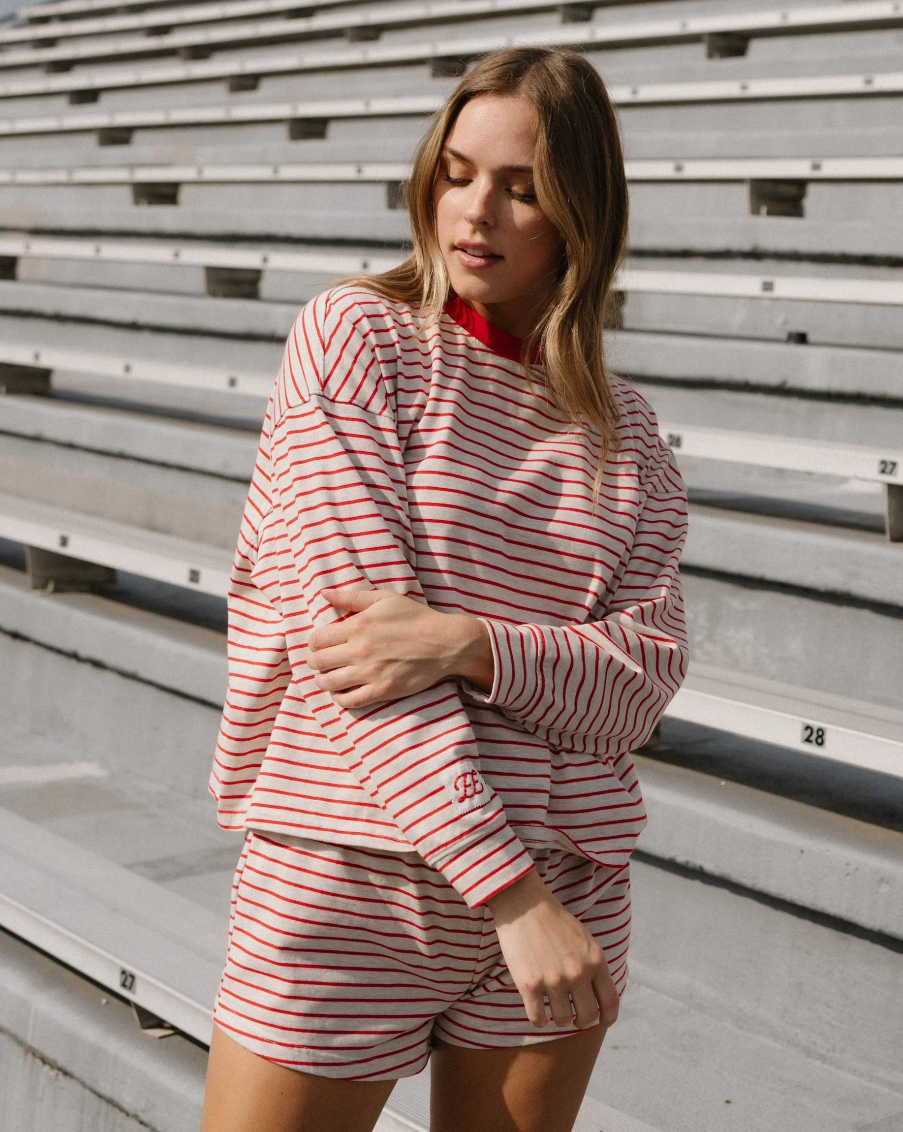 Striped Long Sleeve in Red Stripe | Eleven Eleven