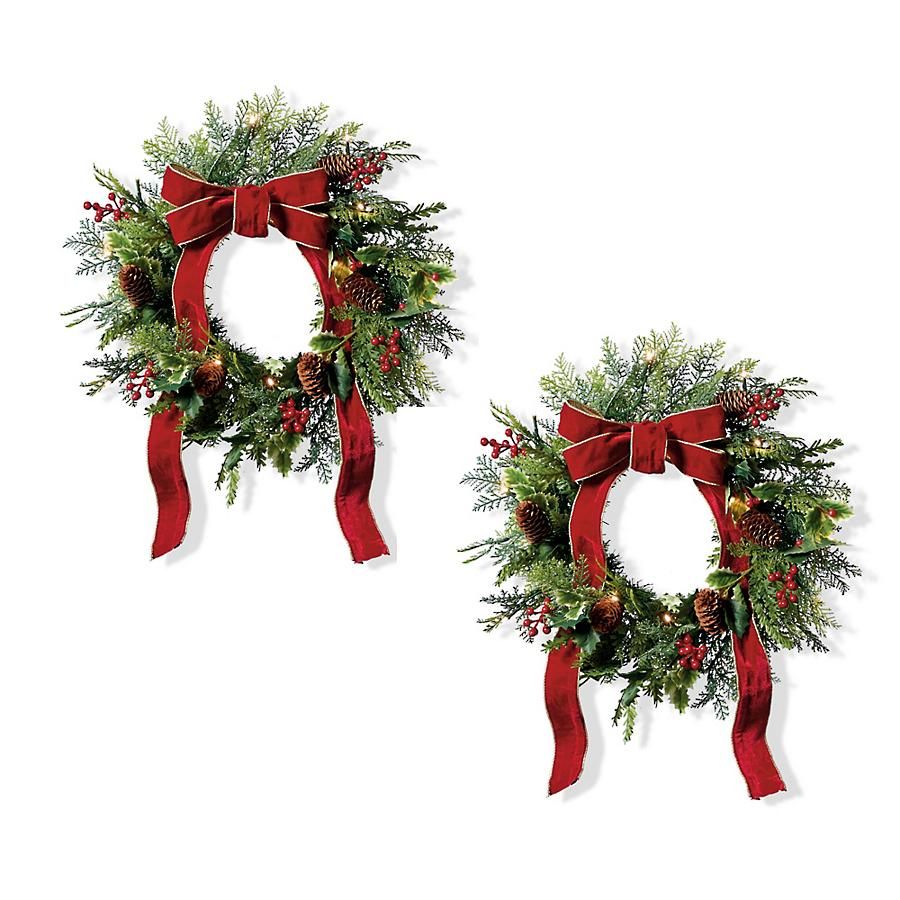 Christmas Cheer Patio Wreaths, Set of Two | Frontgate | Frontgate