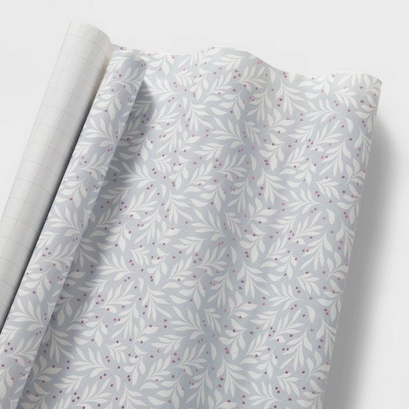 White Holly Berries Gift Wrap Silver - Wondershop™ | Target