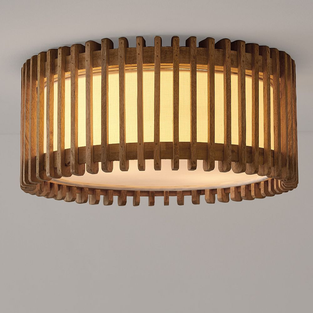 Blaine Wooden Drum Flush Mount (17") | Pottery Barn Teen