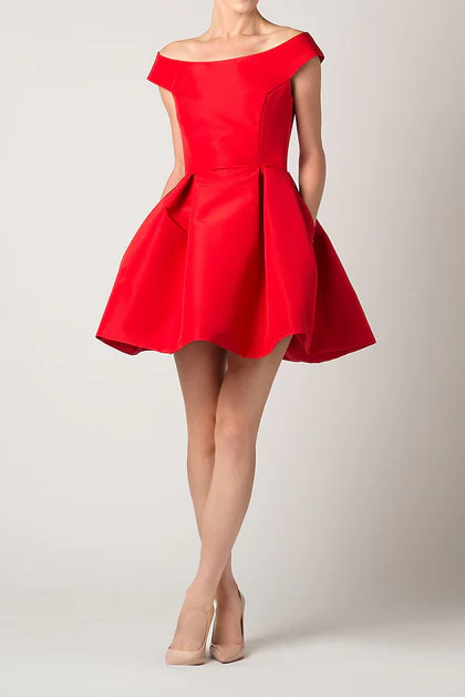 Silk Faille Off The Shoulder Dress | ALEXIA MARIA