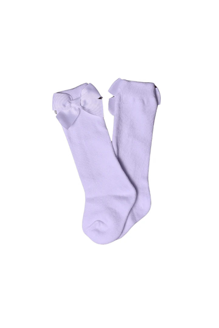 White Bow Knee Socks | The Smocked Flamingo