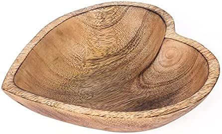 WitnyStore 8" Heart Shaped Bowl - Functional and Collectible Bowl - Handcrafted Wooden Bowl for S... | Amazon (US)
