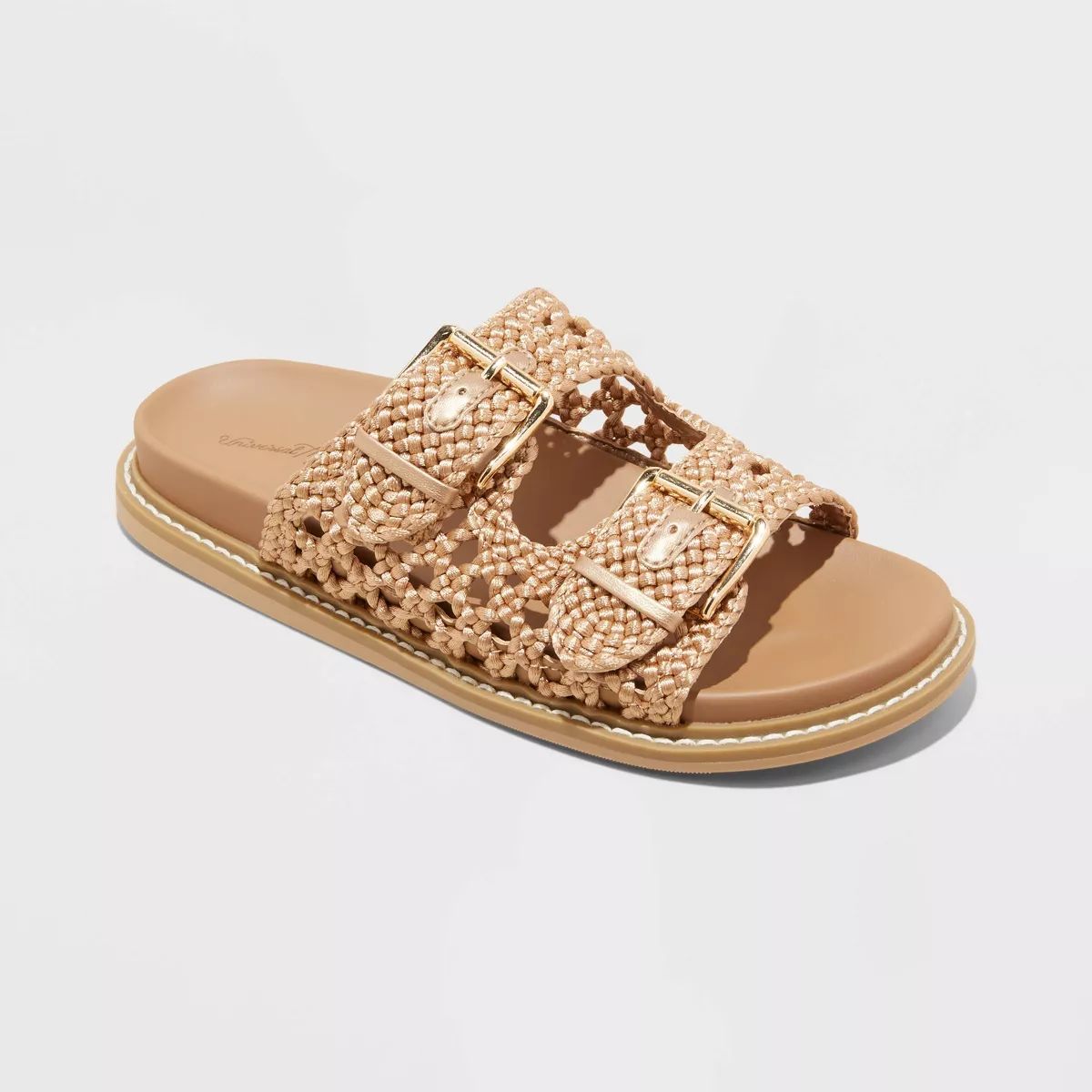 Women's Kylie Crochet Footbed Sandals - Universal Thread™ Tan | Target