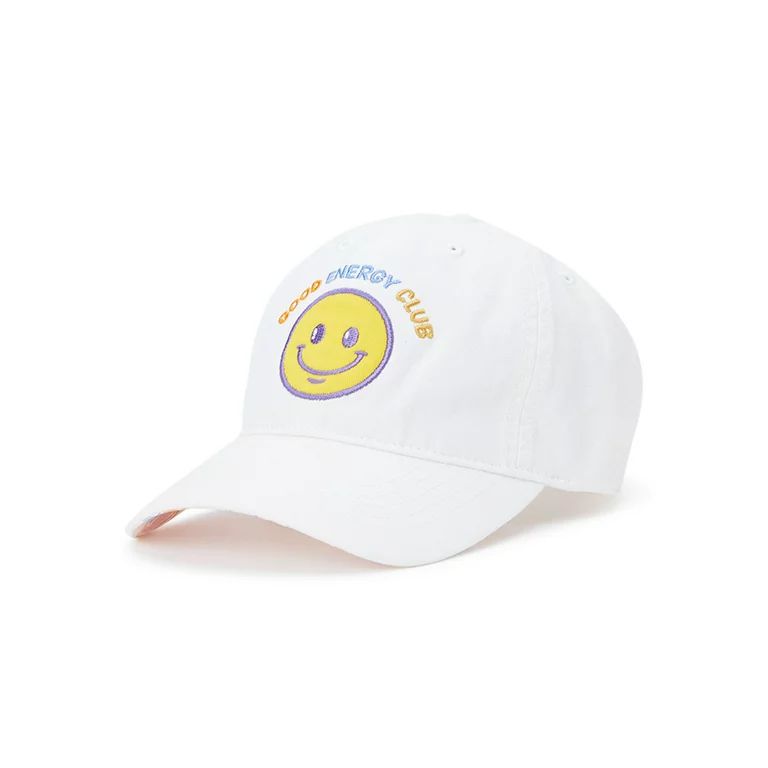 Time and Tru Women's Embroidered Energy Club Washed Cotton Twill Baseball Hat | Walmart (US)