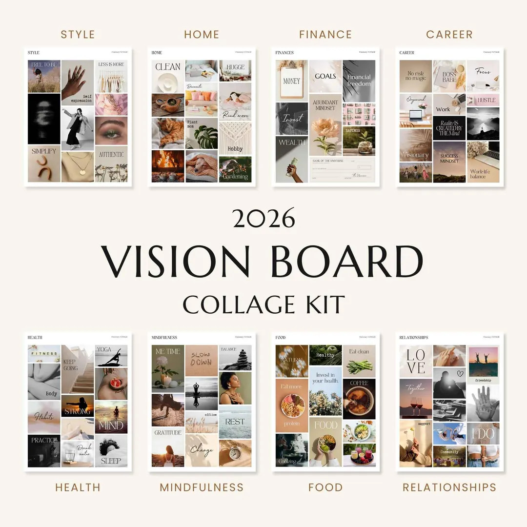 2026 Vision Board Collage Kit, Printable Mood Board & Scrapbook Images, Craft Night / Party Activ... | Etsy (US)