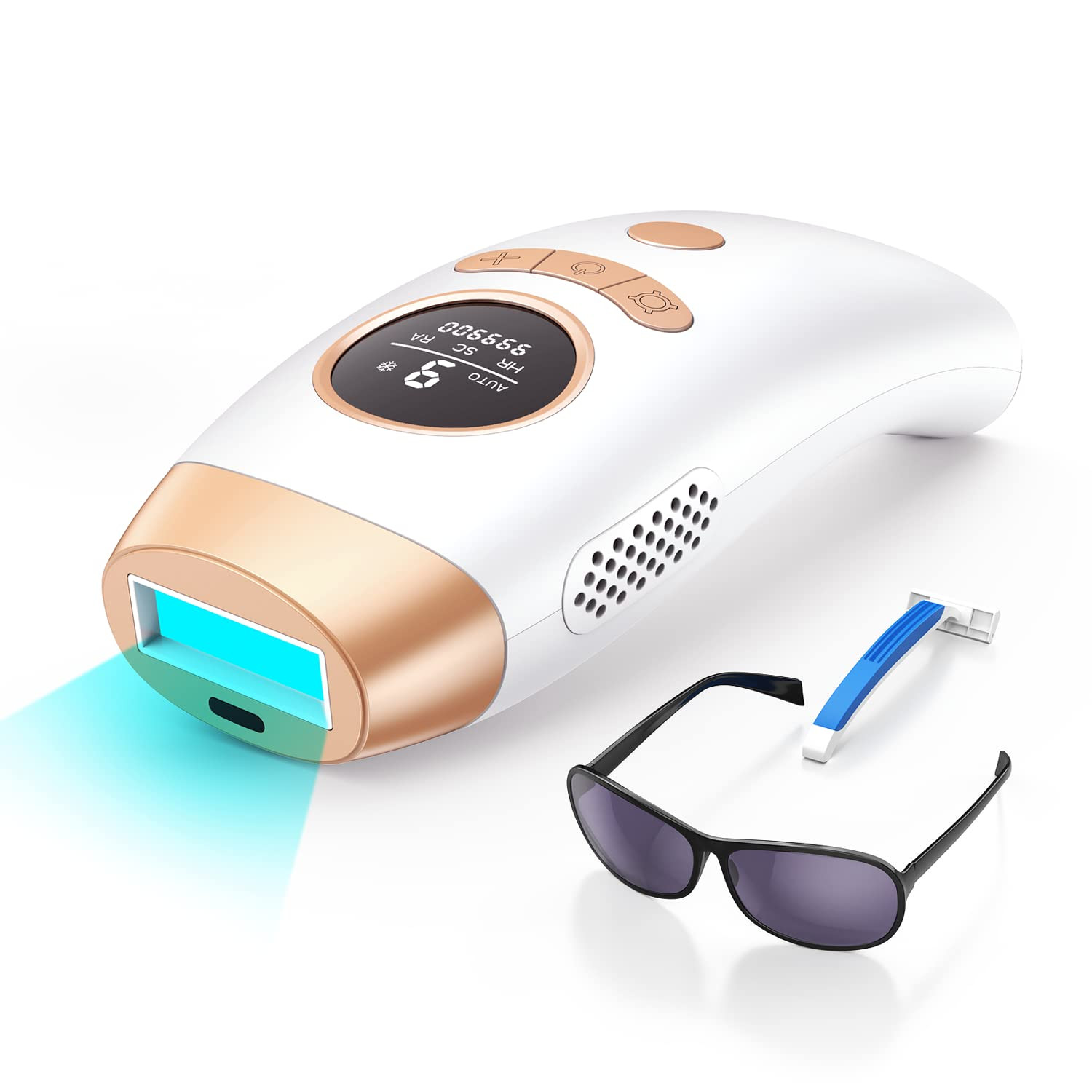 IPL Hair Removal for Women and Men, Laser Permanent 3-in-1 Face Leg Arm Back Whole Body Hair Remo... | Amazon (US)