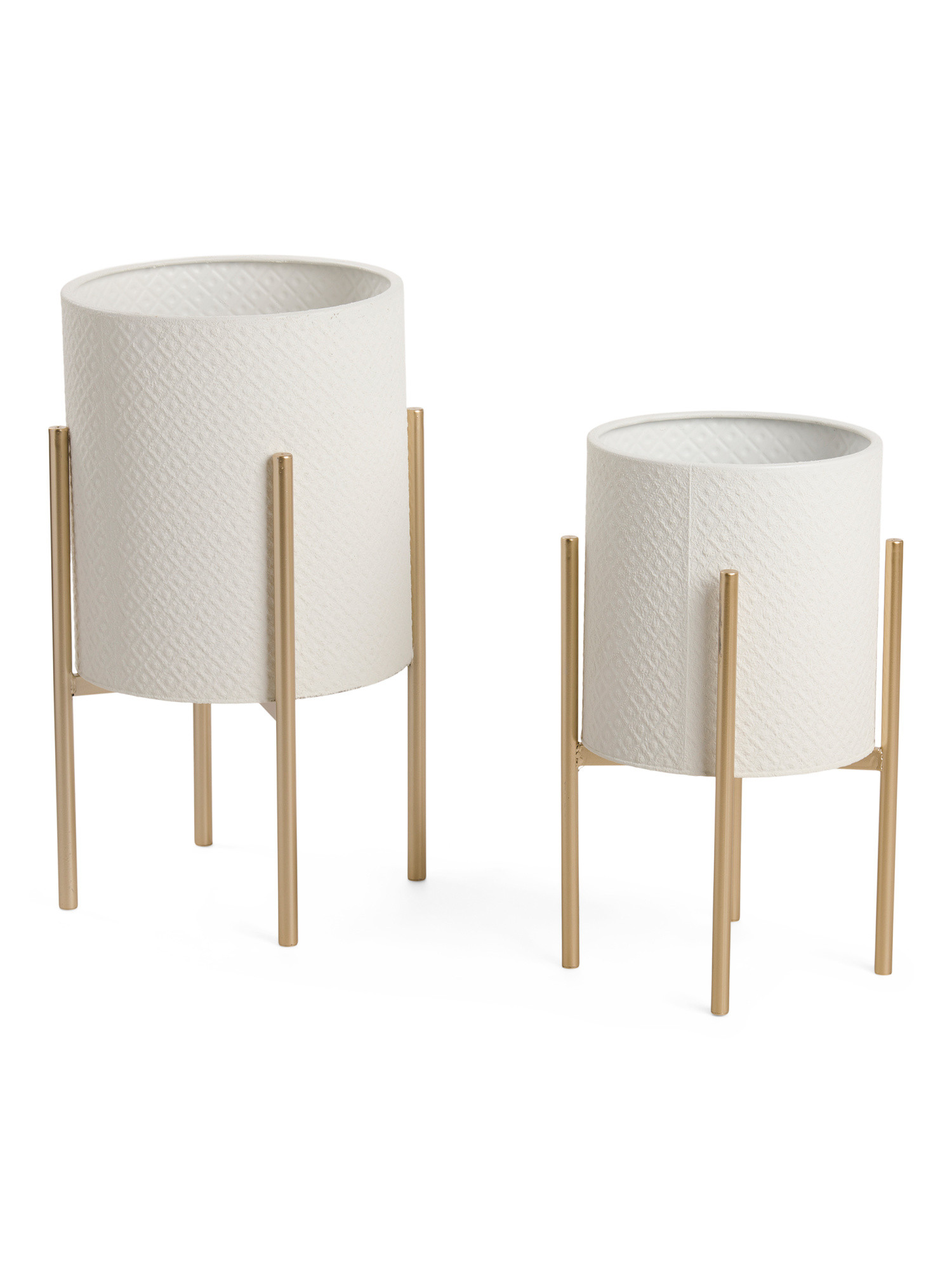 Set Of 2 Diamond Planters On Stand | TJ Maxx