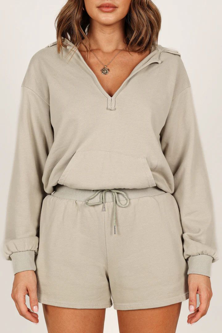 Jacqui Hooded Romper - Light Olive | Petal & Pup (US)