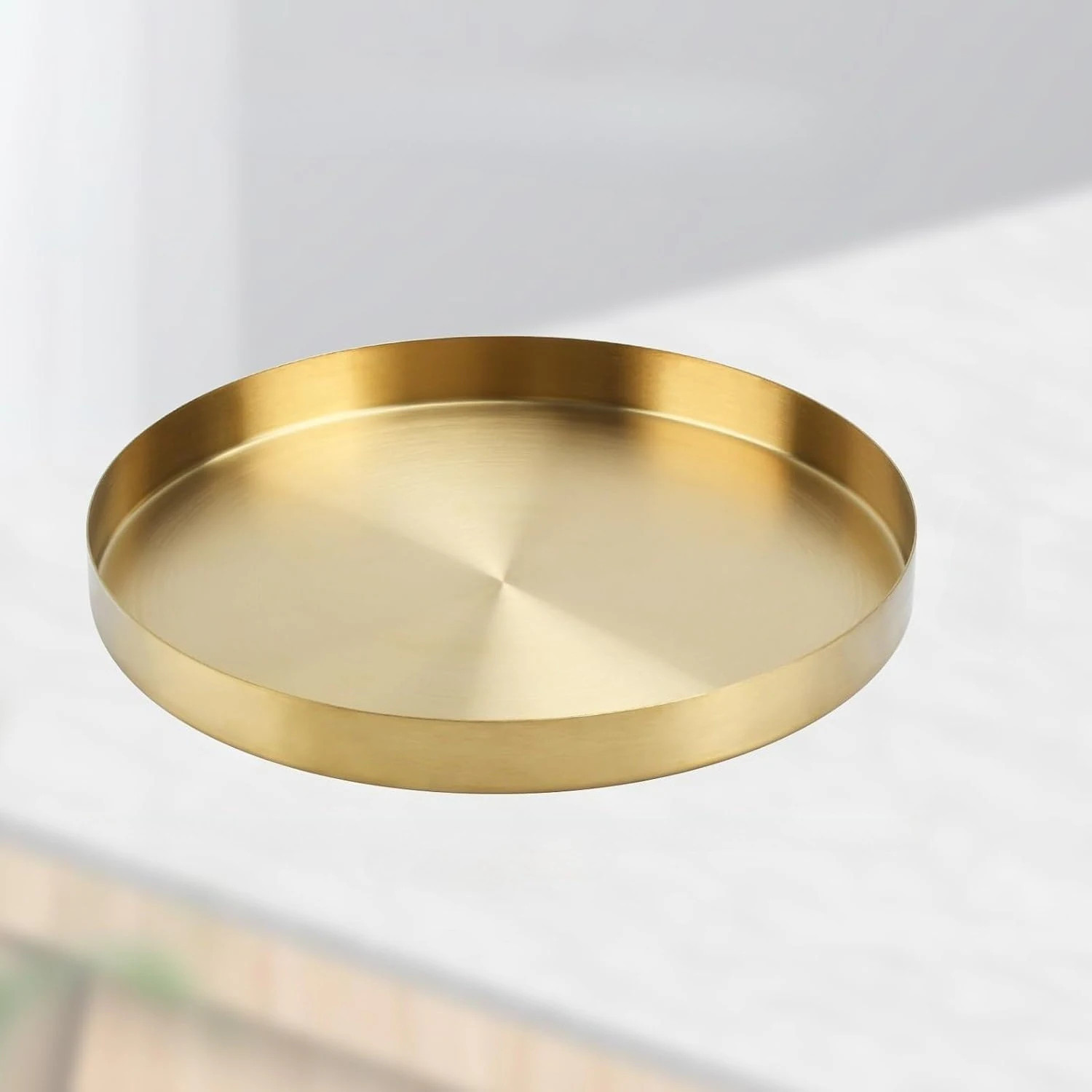 Sggvecsy Gold Round Serving Tray Stainless Steel Decorative Vanity Tray for Centerpiece Home Decor one_size | 2247033708017 | Lowe's