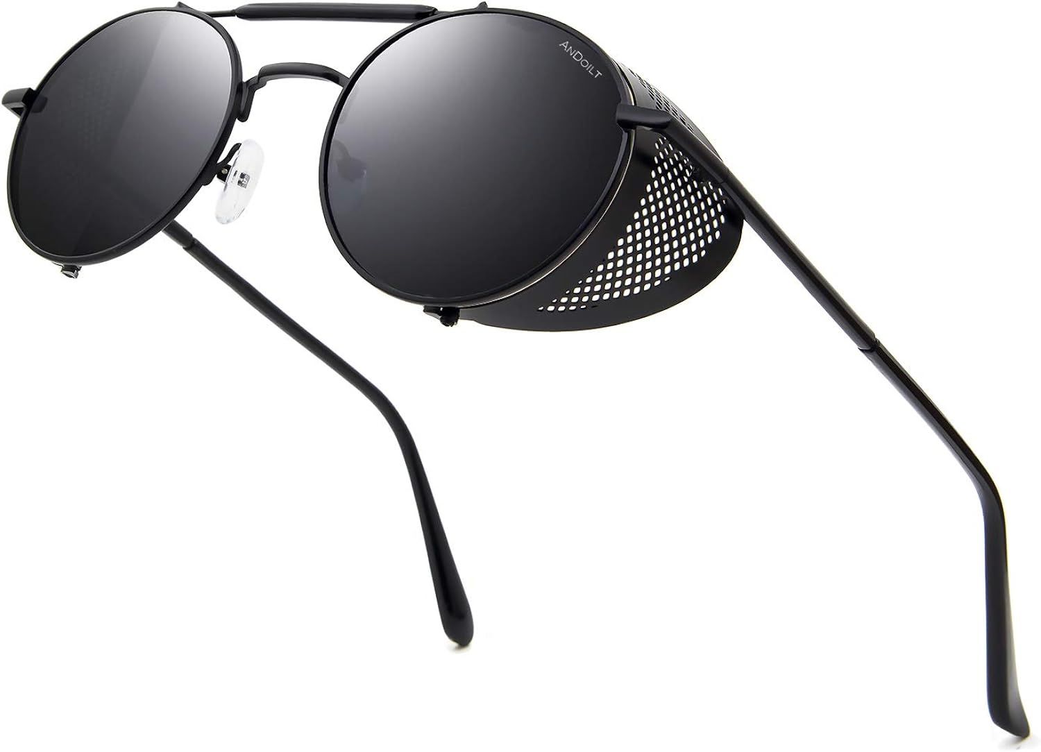 ANDOILT Steampunk Style Round Sunglasses for Men Women Vintage Retro Eyewear Matel Frame UV400 Pr... | Amazon (US)