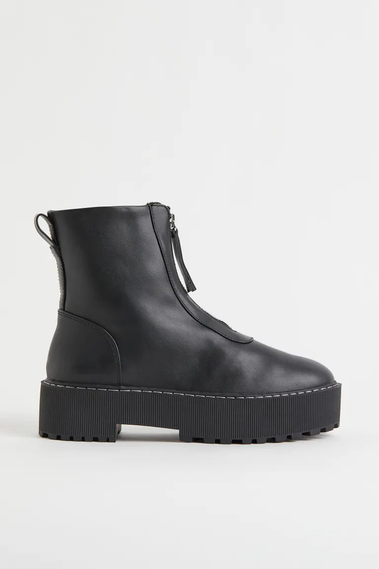 Chunky Zip-front Boots | H&M (US + CA)