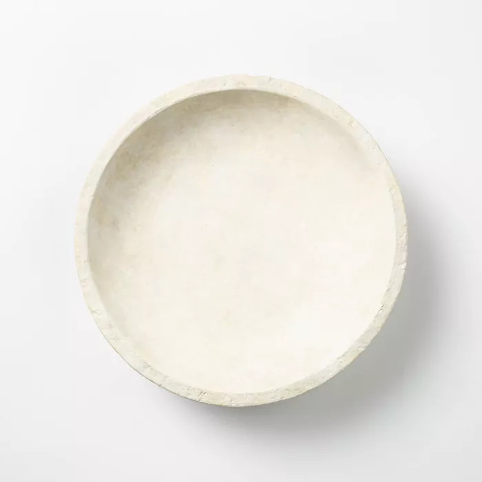 12" x 3" Decorative Terracotta Cross Base Bowl Off White - Threshold™ designed with Studio McGe... | Target