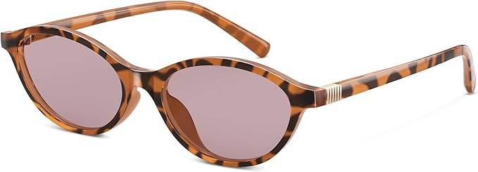 Retro Oval Sunglasses for Women,90s Small Cat Eye Vintage Y2K Sunnies, Trendy Designer UV Protect... | Amazon (US)