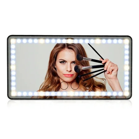 LEXSOMEO Car Visor Vanity Mirror Rechargeable Led Makeup Mirror 3 Light Modes Car Sun Visor Mirror | Walmart (US)