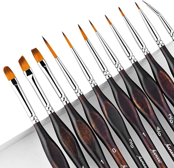 Miniature Paint Brushes, Fuumuui 11pcs Micro Detail Paint Brushes for Model, Paint by Numbers - F... | Amazon (US)