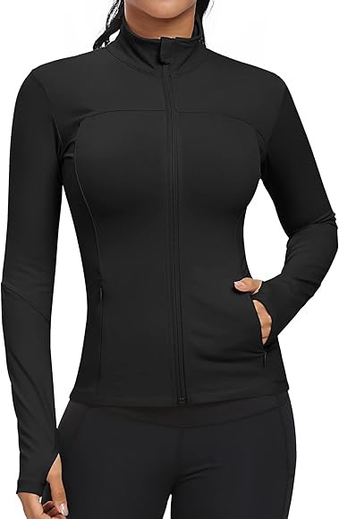 GYM RAINBOW Workout Jackets for Women, Full Zip Slim Fit Lightweight Athletic Running Sports Trac... | Amazon (US)